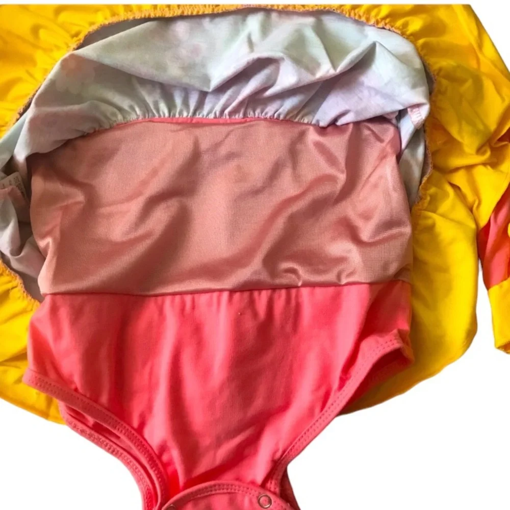 New! Ruffles by Lulu and Tutu Pink & Orange Floral Skirted Bodysuit 18-24 months